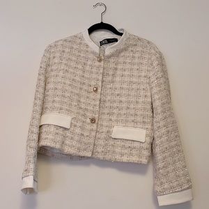 Zara Cream Button Up Blazer